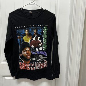 Optima T Shirt Boyz in the Hood Long Sleeve Small Black Y2K